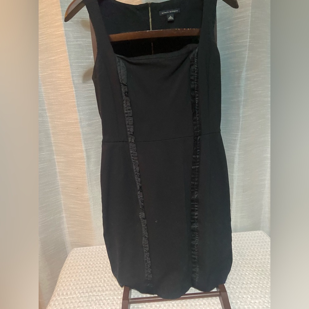 Banana Republic Black Textured Mini Dress